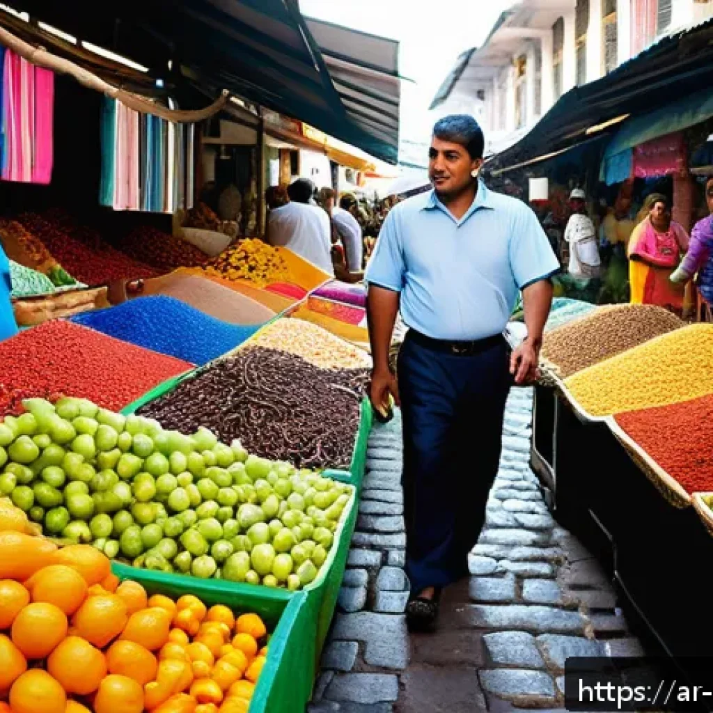 모리셔스 포트루이스 관광 - A bustling traditional market scene in Port Louis Central Market, Mauritius, featuring narrow alleys...
